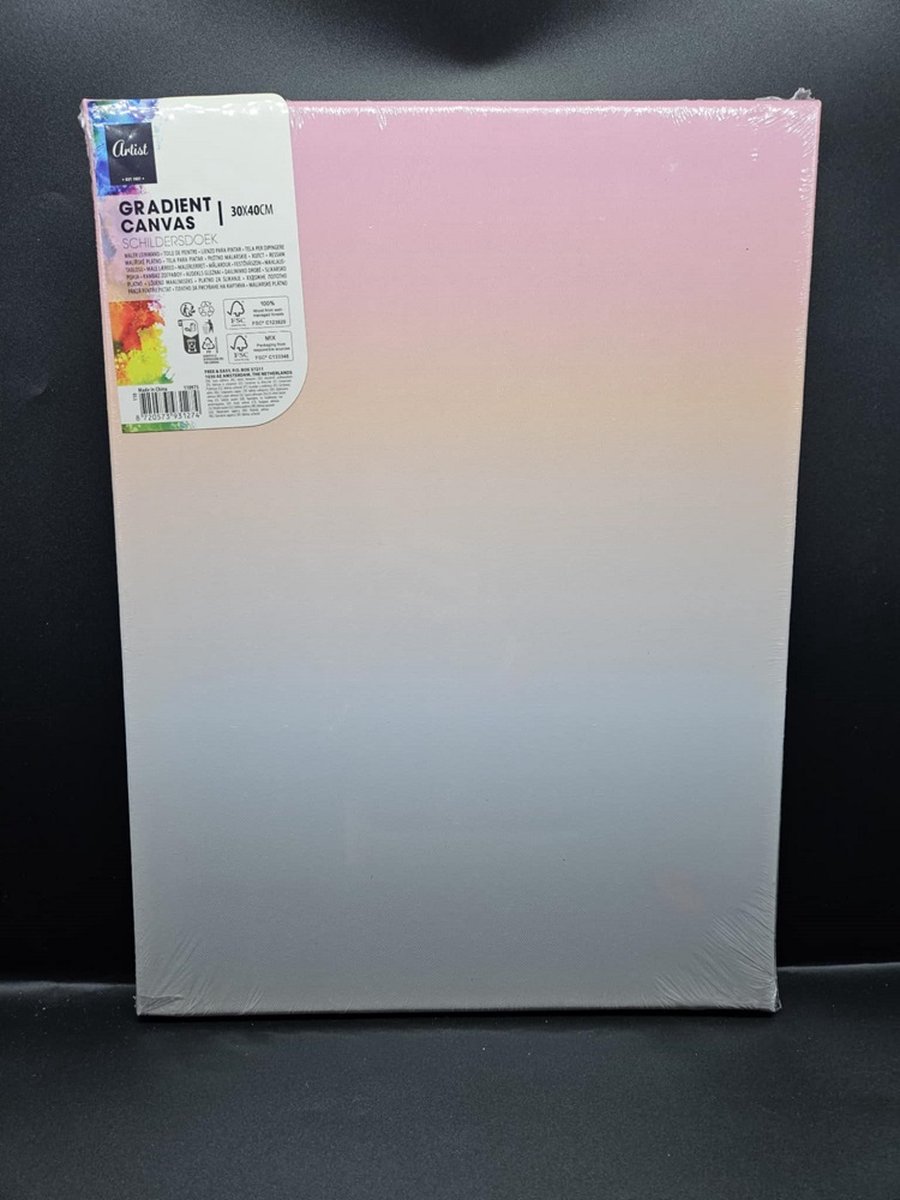 Canvas - achtergrond van roos oranje naar wit - om te schilderen - Artist - 30 x 40 cm