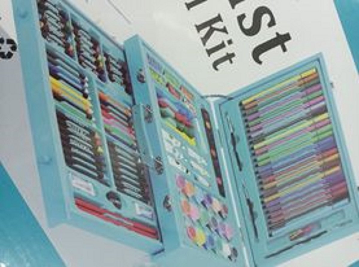 Tekendoos - Knutselkoffer -Super Artistic Tool Kit - Hobbyset - Blauw