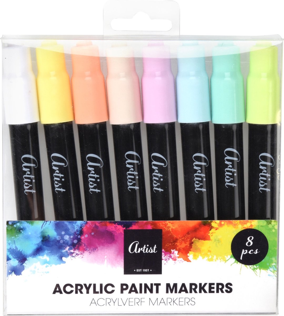 Verfmarkers pastel 8 stuks