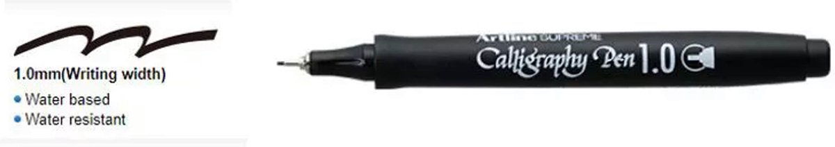 Artline Set van 2 Kalligrafiepennen 1,0mm en 3,0mm + GRATIS A4 Sample Kalligrafeer Papier