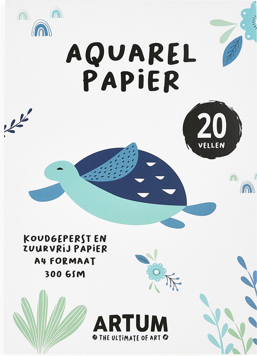 Aquarelblok Aquarelpapier voor Aquarelverf - A4 Papier - Schetsboek - Schilderen - Handlettering - Waterverf - 20 Vel