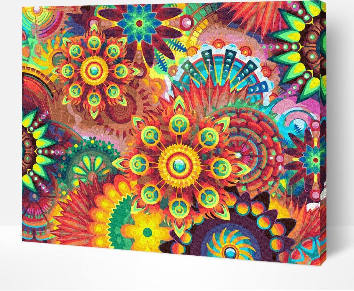 Arty Bee® Schilderen Op Nummer Volwassenen - Paint By Number - Hobby Pakket op Frame met Vernis - Abstracte Kleuren 50x40cm