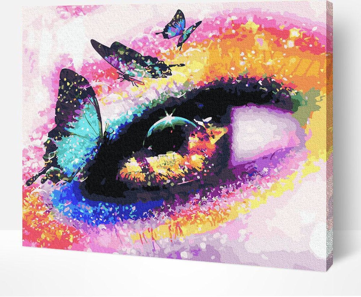 Arty Bee® Schilderen Op Nummer Volwassenen - Paint By Number - Hobby Pakket op Frame met Vernis - Arty Eye 50x40cm