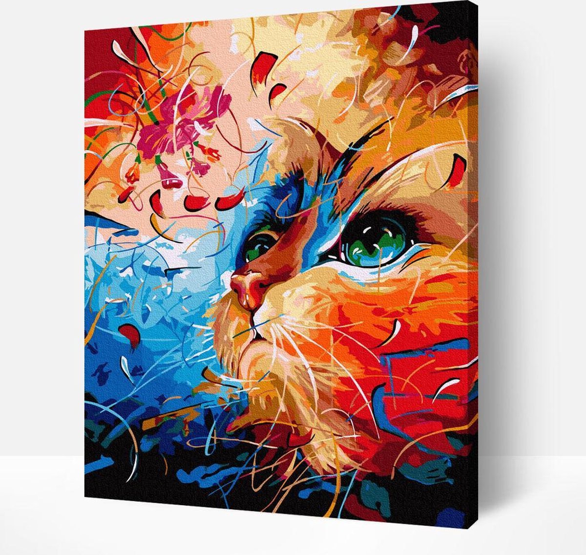 Arty Bee® Schilderen Op Nummer Volwassenen - Paint By Number - Hobby Pakket op Frame met Vernis - Fantasie Kat 40x50cm