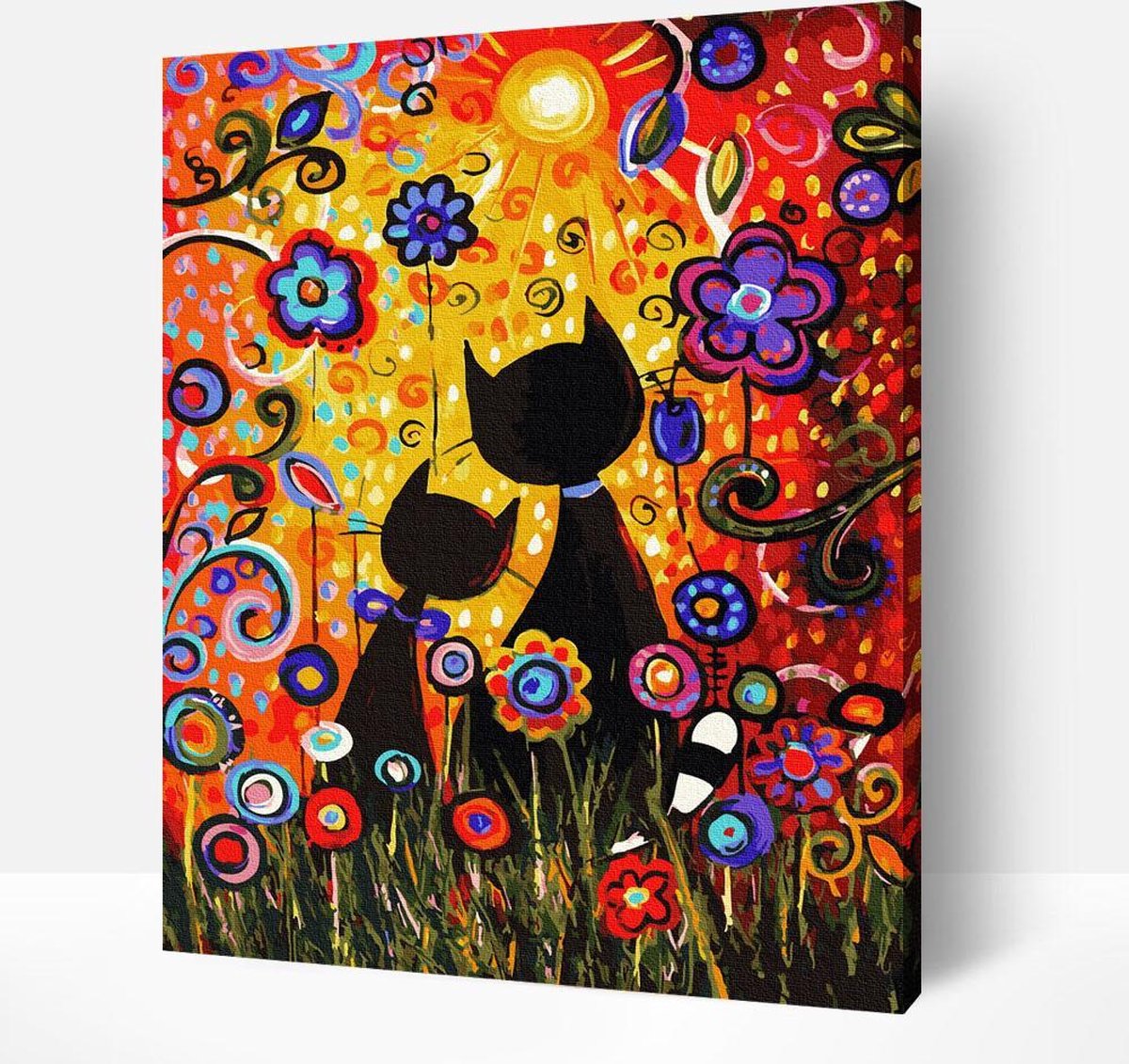 Arty Bee® Schilderen Op Nummer Volwassenen - Paint By Number - Hobby Pakket op Frame met Vernis - Vrolijke Katten 40x50cm