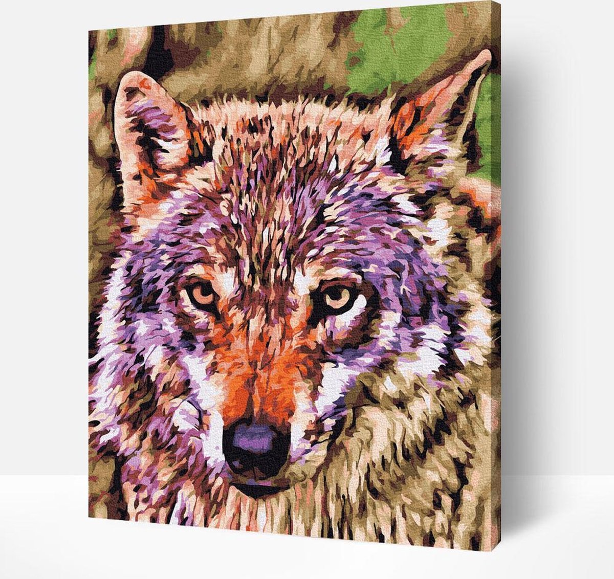 Arty Bee® Schilderen Op Nummer Volwassenen - Paint By Number - Hobby Pakket op Frame met Vernis - Wolf 50x40cm