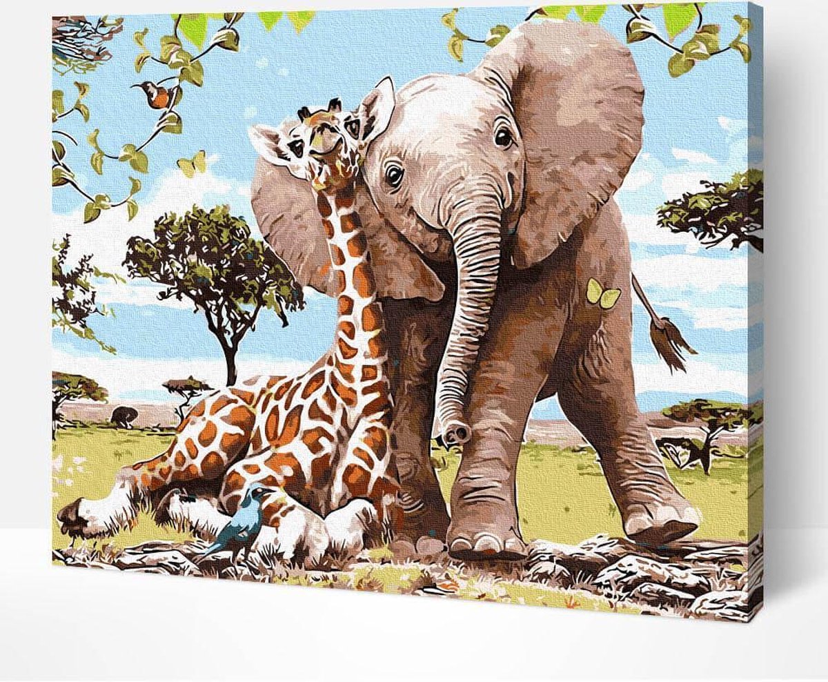 Schilderen Op Nummer Volwassenen - Paint By Number - Hobby Pakket op Frame met Vernis - Boezem Vrienden 50x40cm