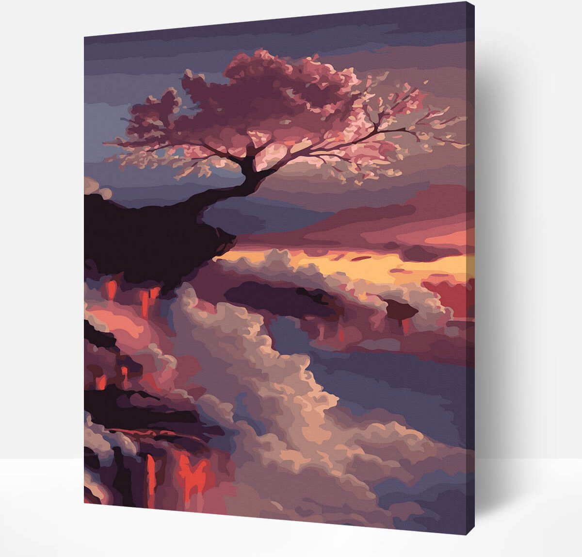 Schilderen Op Nummer Volwassenen DIY Paint By Number Compleet Hobby Pakket op Frame met Vernis - ®Arty Bee - Sakura 40x50cm