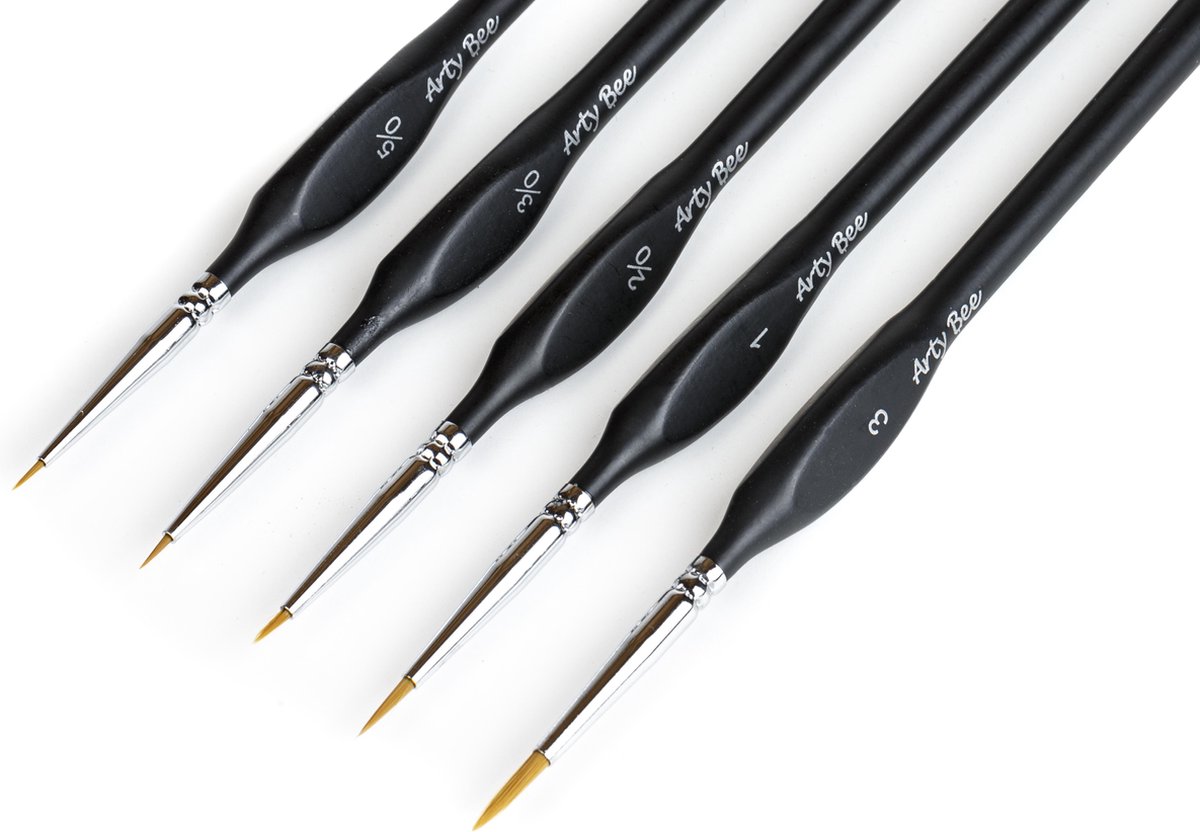 ®Arty Bee -  Premium Penselen Set Ergonomisch Schilderen Op Nummer Volwassenen DIY Paint By Number - 5 stuks