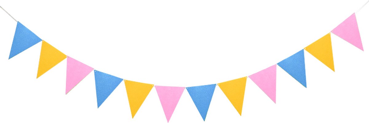 Vilten vlaggenlijn - Slinger - Feest vlaggetjes - Duurzaam - Verjaardag - Geboorte - Nederland
