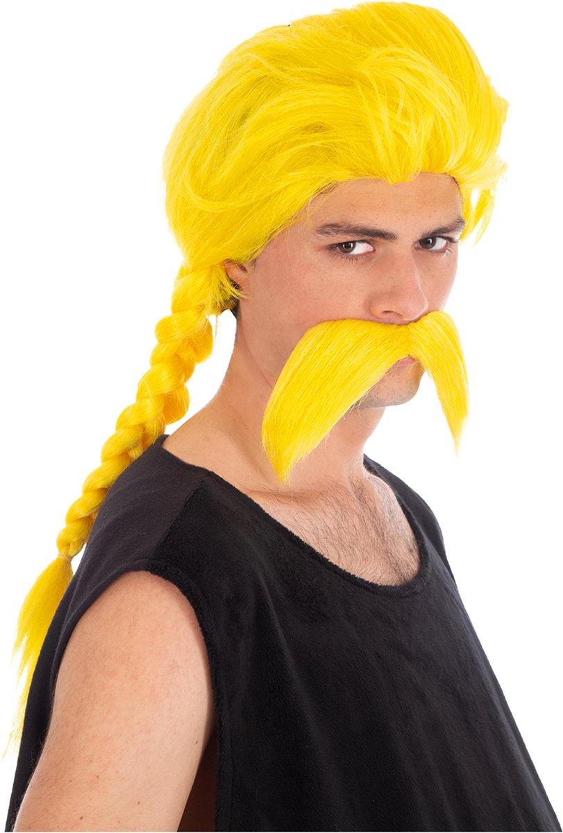 Kostunrix™ Asterix en Obelix™ pruik en snor - Verkleedpruik