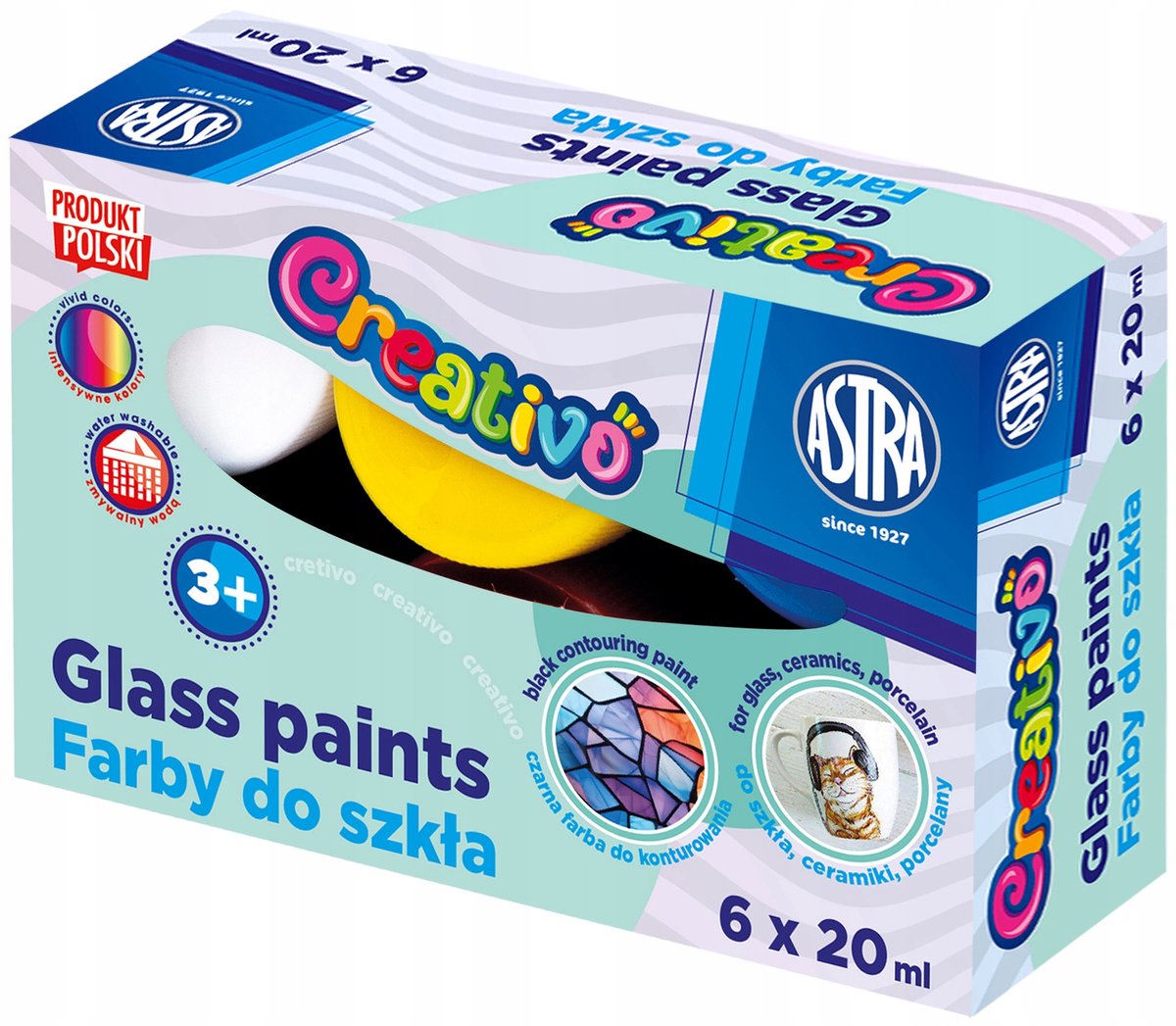 Astra Creativo Beschikbare set voor glas, keramiek en porselein - 6 kleuren