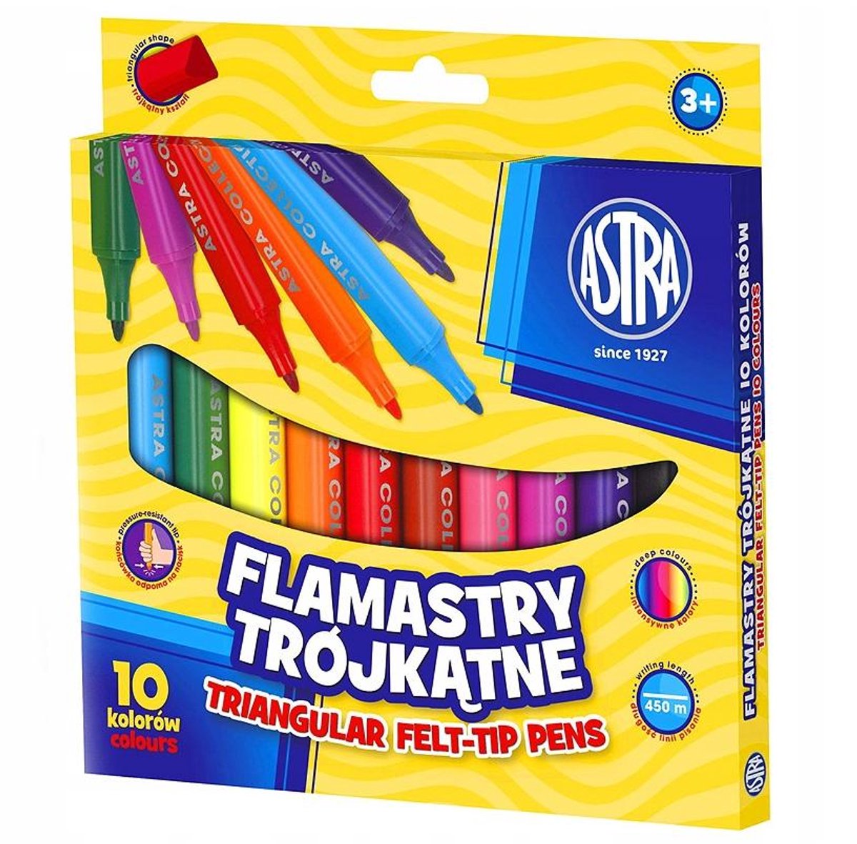 Astra Jumbo Driehoekige Stiften - 10 Levendige Kleuren (+3 jaar)