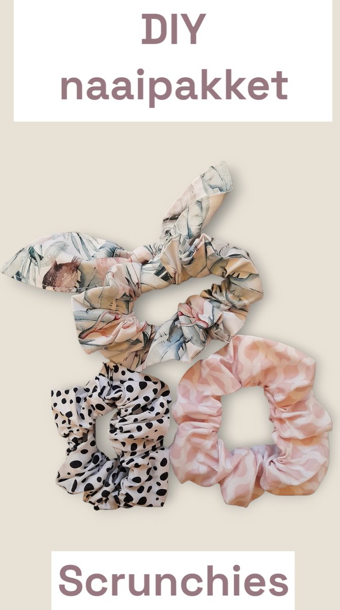 DIY Naaipakket scrunchies-compleet naaipakket-hobby pakket-naaibox