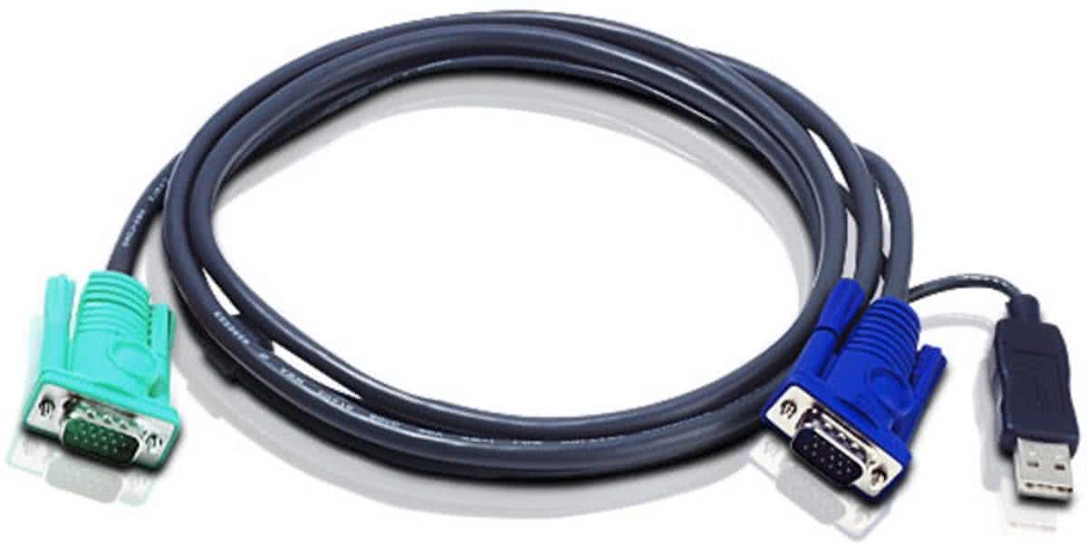 Aten 2L5203U 3m Zwart toetsenbord-video-muis (kvm) kabel