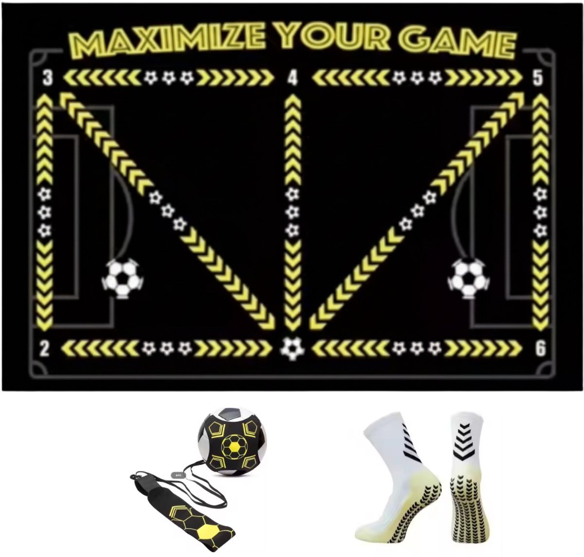 AthloCore® Voetbalmat - Trainingsmat - Dribbelmat - Trainingsmateriaal Trainer - Spullen - Accessoires - Inclusief Gripsokken - Kids Speelgoed Mat - Voetbal Materiaal