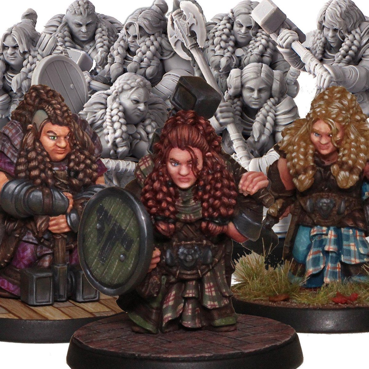 Dwarf female unit Atlantis Miniatures