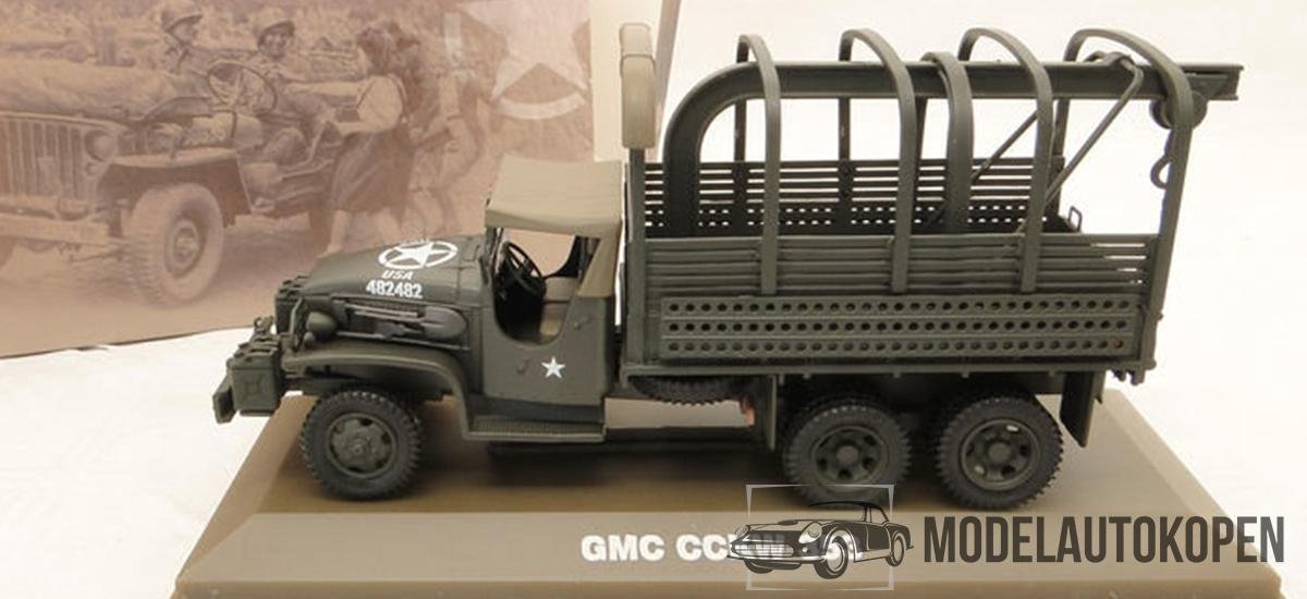 GMC CCKW 353 (Donkergroen / Donkergrijs) 1/43 Atlas - Schaalmodel - Legermodel - Leger / Army - Leger model - Miniatuurvoertuig