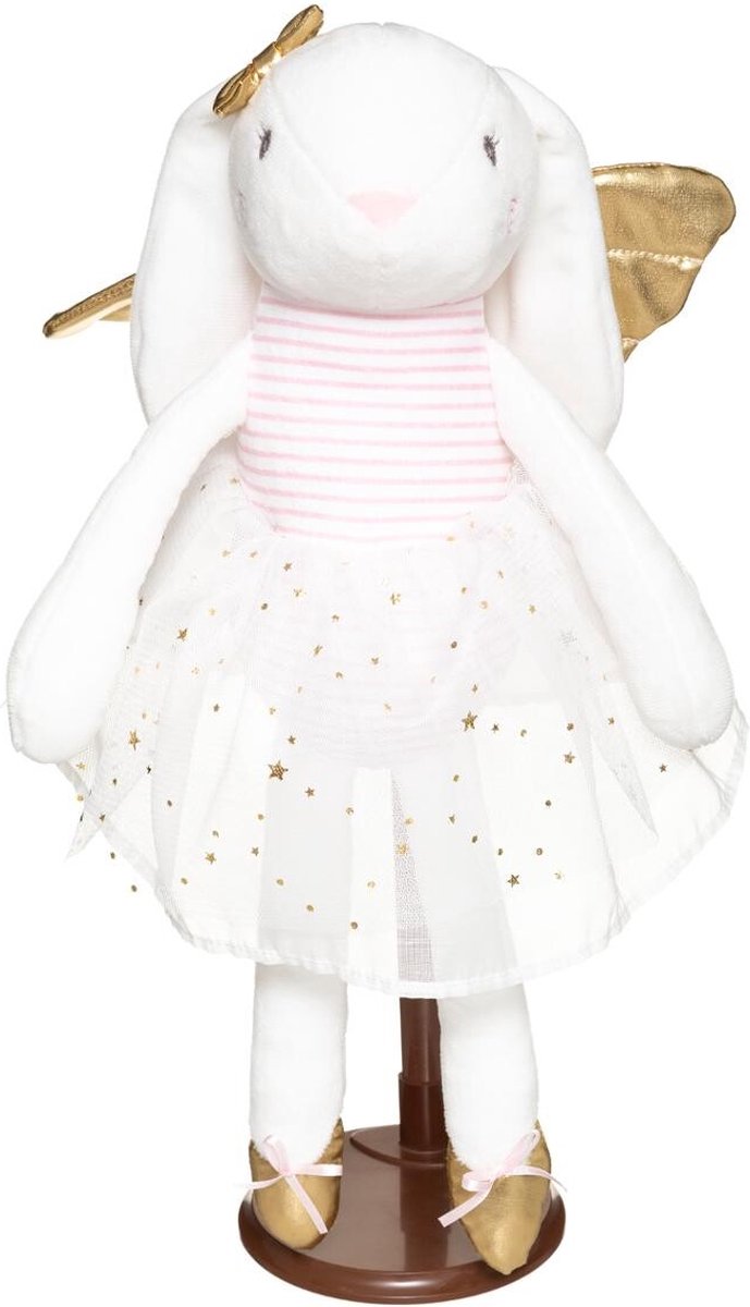 Konijn Knuffel Atmosphera – Konijn Pluche Wit Speelgoed – Fee Konijn knuffeldier met vleugels en tutu 40 cm