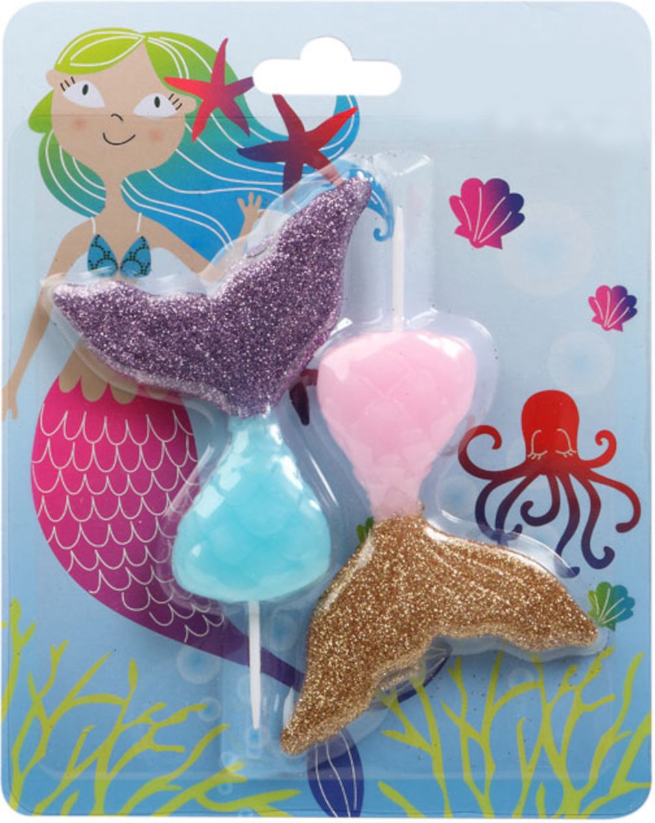 ATOSA - 2 Zeemeermin kaarsen 17 x 14 cm