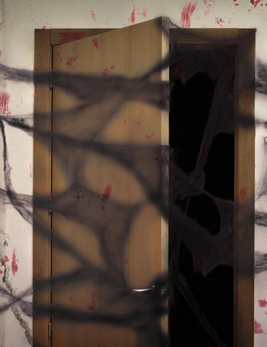 ATOSA - Zwarte spinnenweb met spinnen Halloween