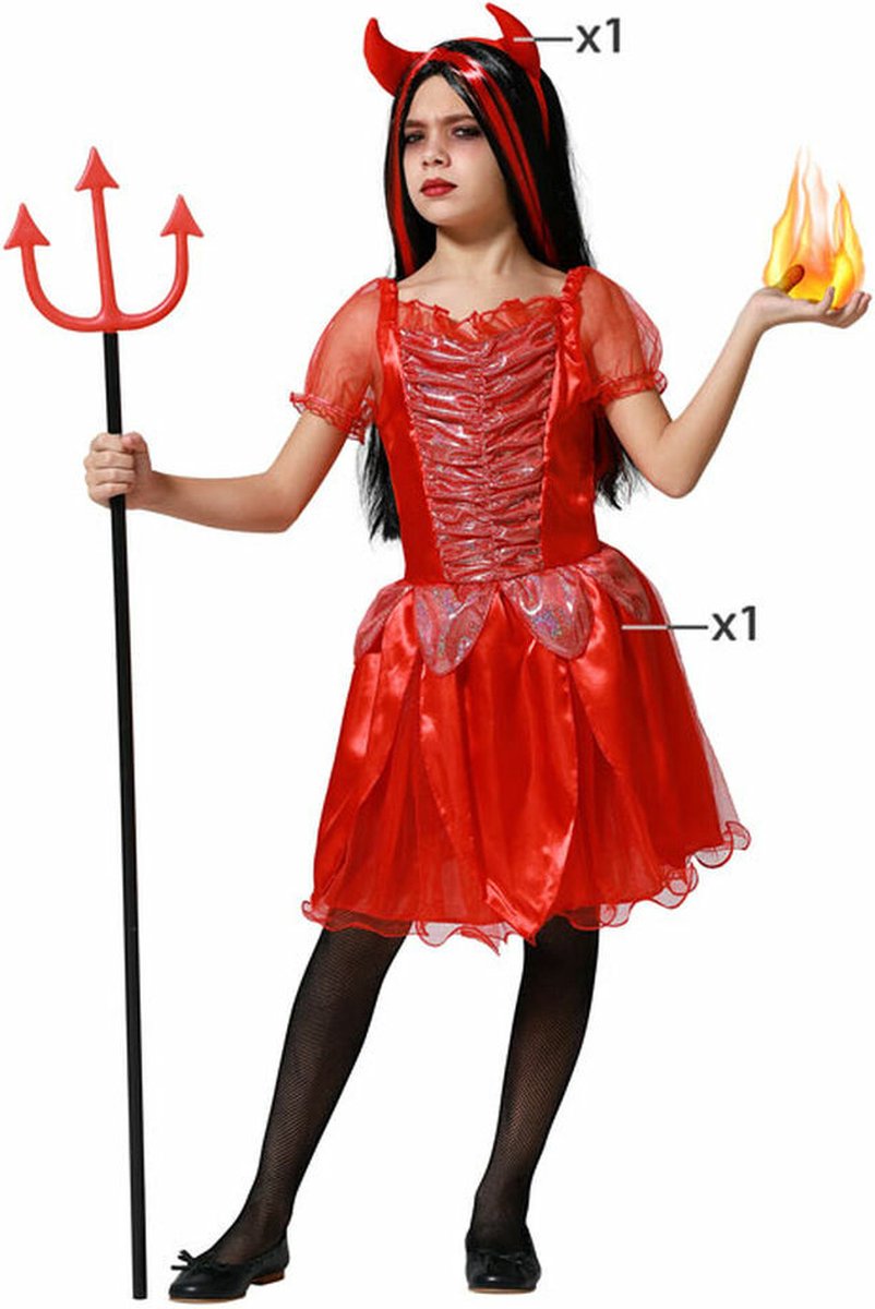 Atosa Demonia Roja Kinder Vuurkostuum Oranje 7-9 Years