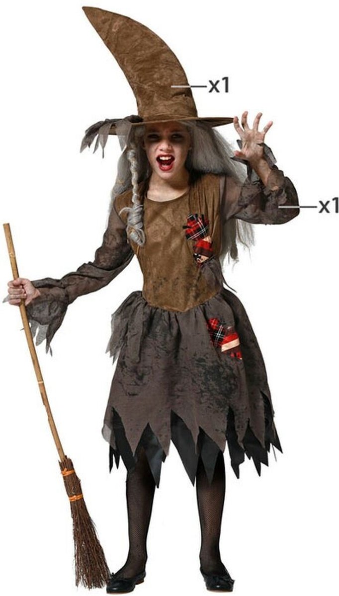 Atosa Groen En Meisjes Slecht Heks Kostuum Bruin 3-4 Years
