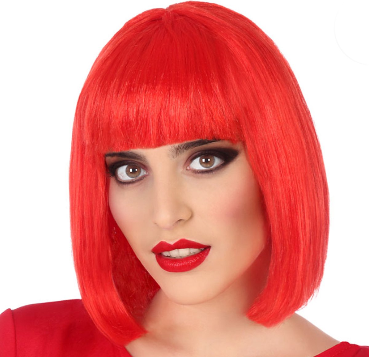 Atosa Verkleedpruik voor dames half lang haar - Rood - Bob lijn - Carnaval/party