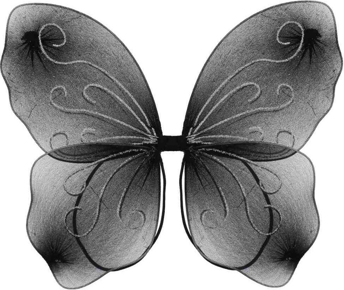 Attitude Holland Vleugels Small glitter butterfly Zwart