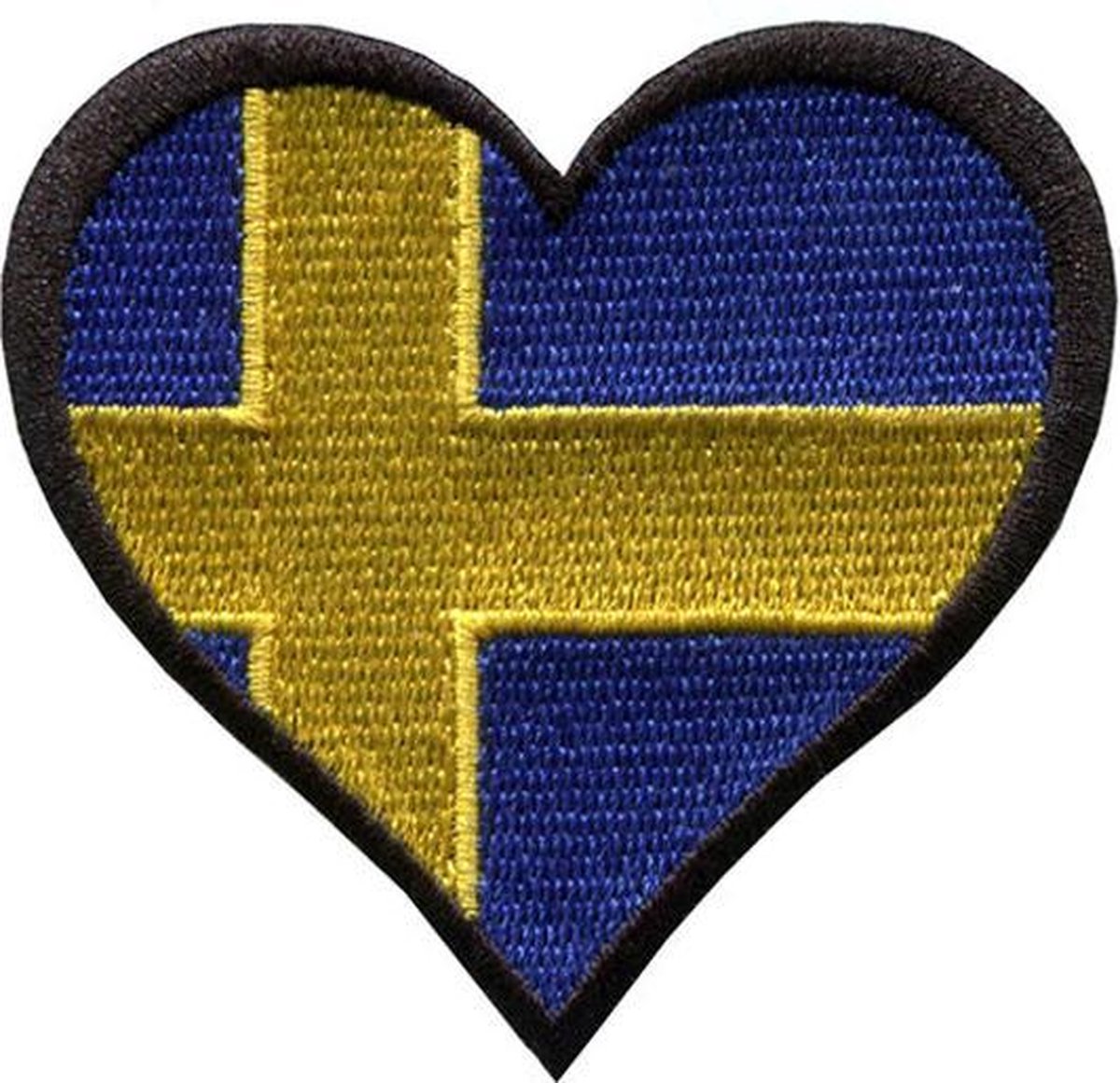   ®. Patch Scandinavië, Zweden hart 61mm x 62mm
