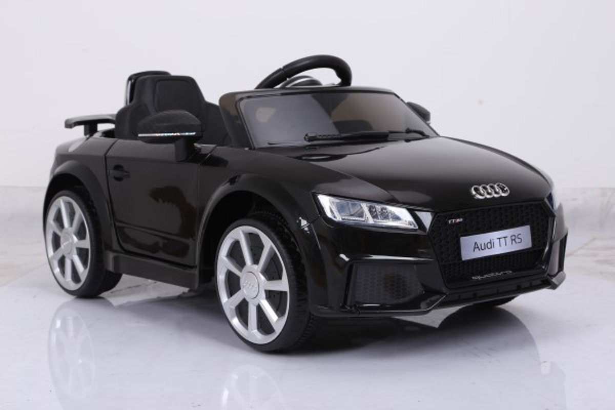 Audi TT RS  Elektrische accuvoertuig /  kinderauto met Mp3 + Afstandsbediening, 2 rijsnelheden,LED verlichting, ZWART