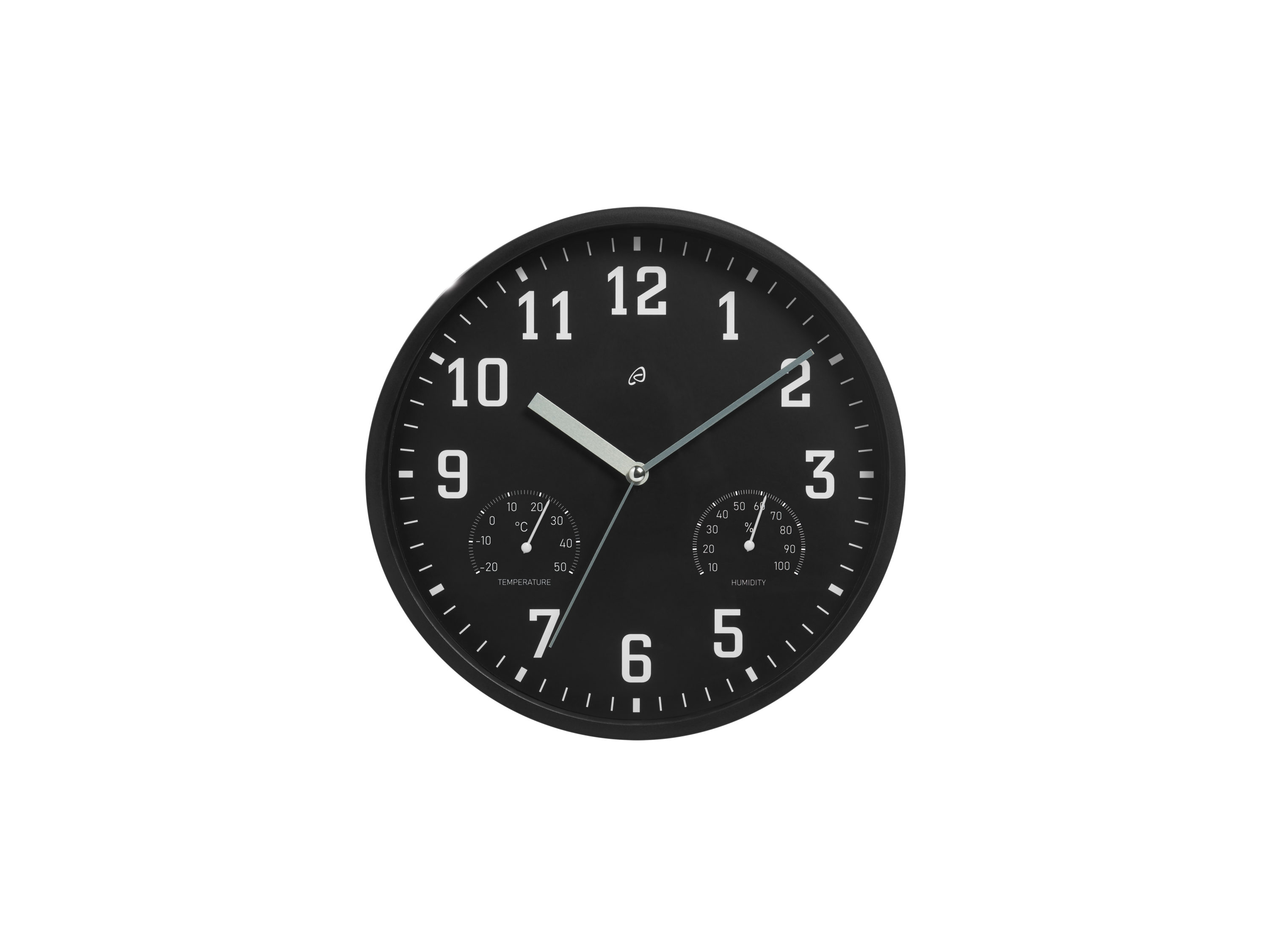 AURIOL Klok met thermo- en hygrometer (Zwart)