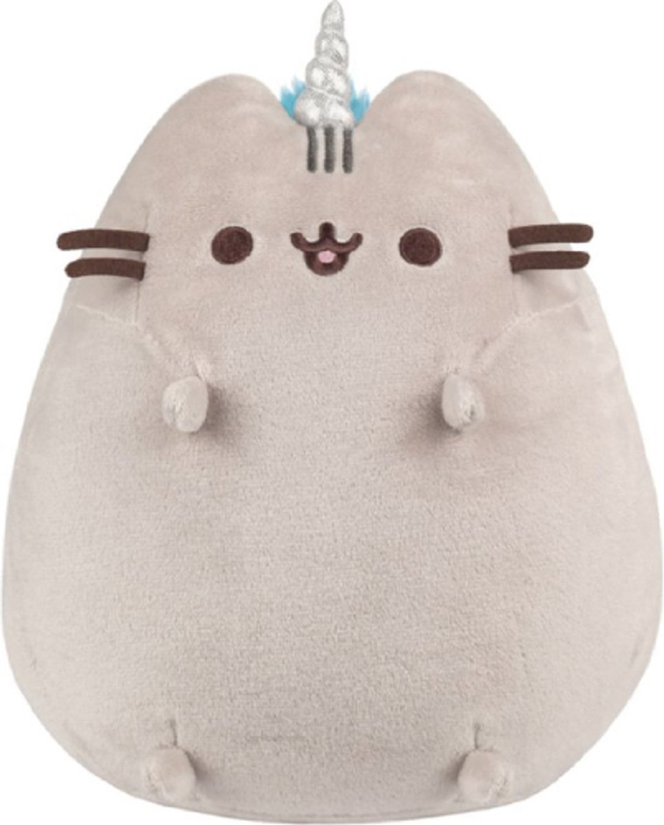 Pusheen Unicorn Eenhoorn Pluche Knuffel Grijze Kat 25 cm