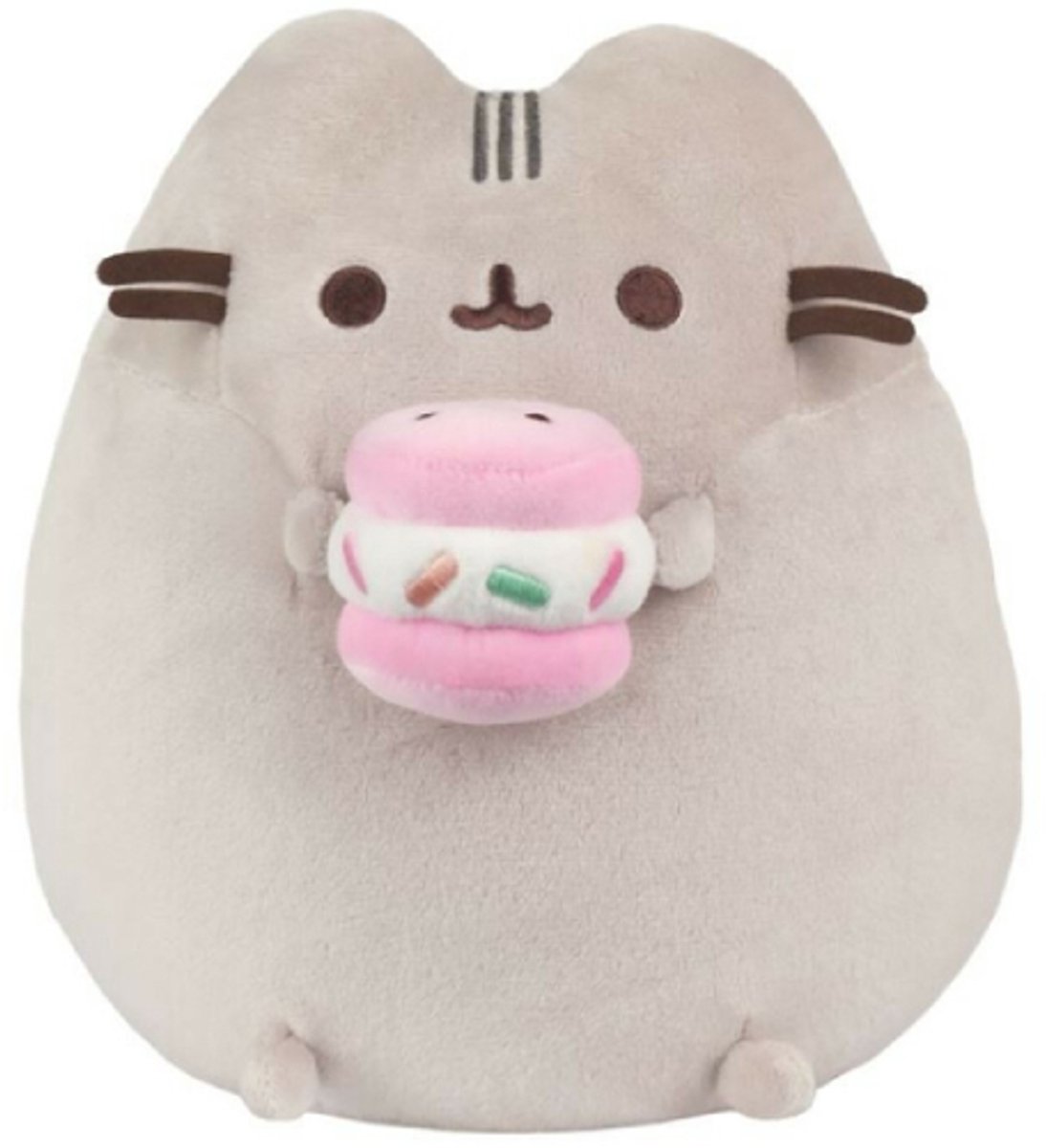 Pusheen met IJs Pluche Knuffel Grijze Kat 25 cm