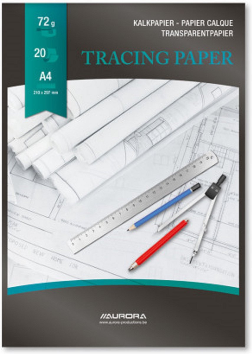 Aurora - Kalkpapier A4 - 20 vellen - 72 gram - 5 blokken