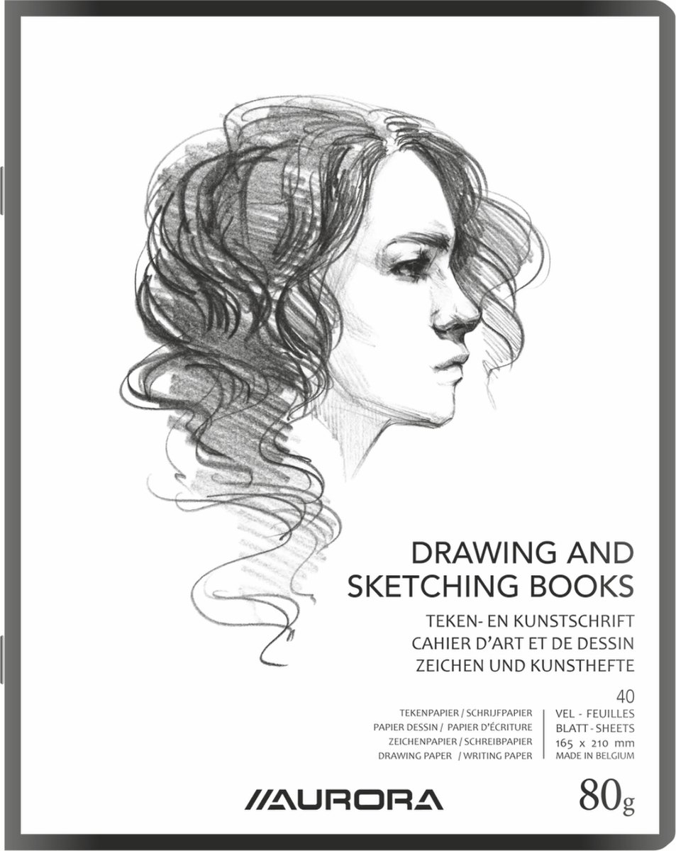 Aurora Pak van 25 x Teken- en Kunstschrift 16,5 x 21 cm, geniet - bestaande uit tekenpapier en schrijfpapier