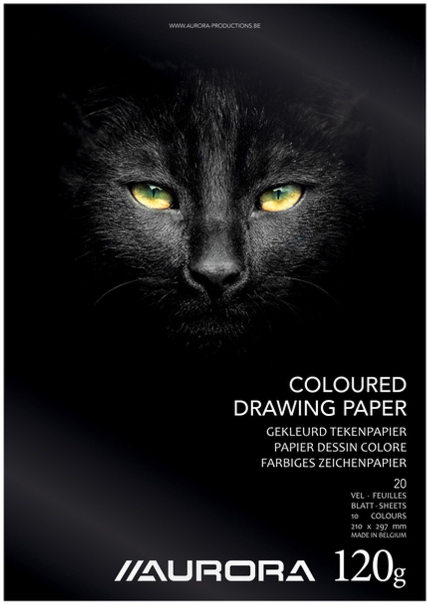 Aurora Tekenblok - Gekleurd Tekenpapier - A4 - 120gr - 20 vel