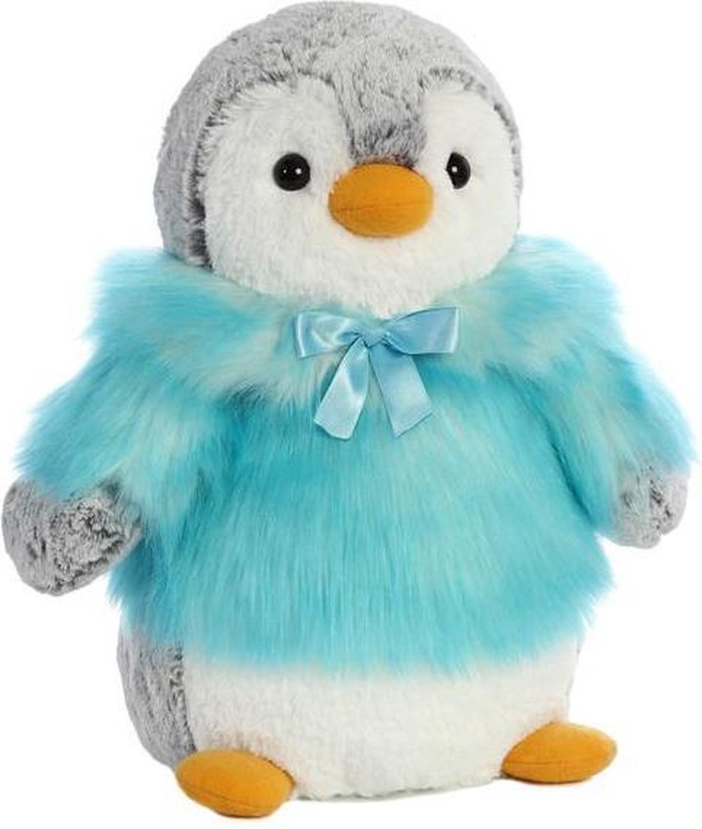 Aurora pompom pinguïn 23 cm blauw