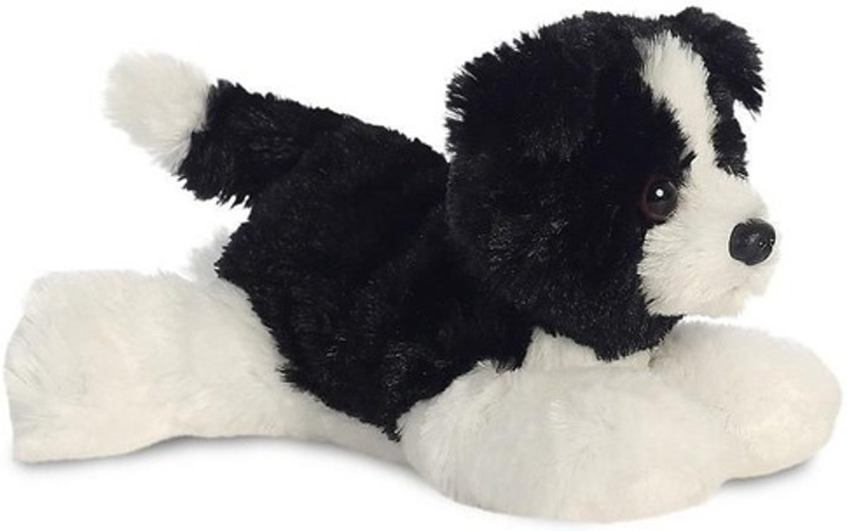 Pluche border collie honden knuffel 20 cm - Border collie huisdieren knuffels - Speelgoed voor peuters/kinderen