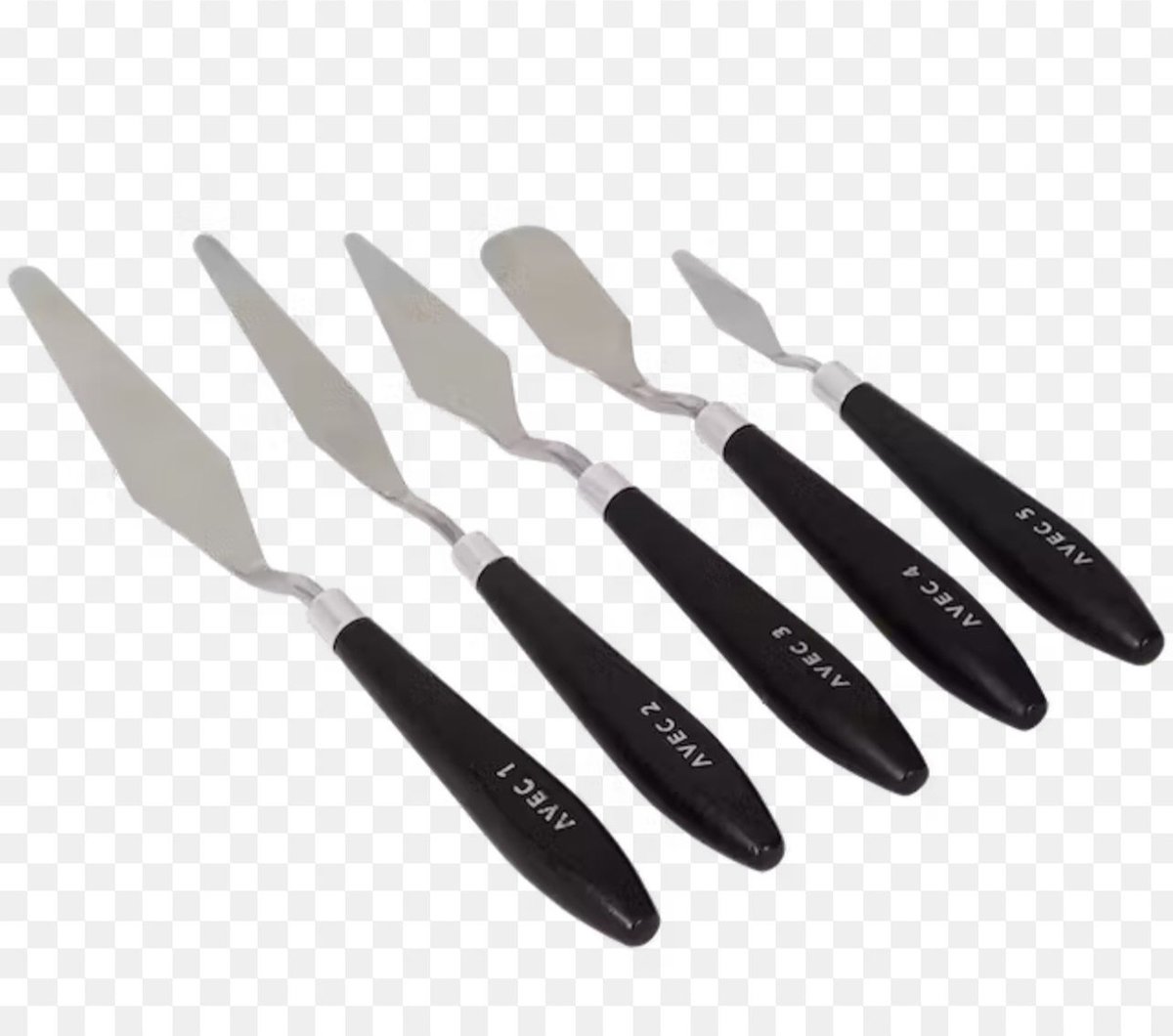 5-delige Luxe Paletmessen met Ergonomisch Handvat - Schildersmessen Voor Schilderen Verf Olieverf Acrylverf Kunst & Hobby - Paletmes Schildersmes Schilders Messen Spatels - Schilder Messenset Set Van 5 Stuks - palletmessen