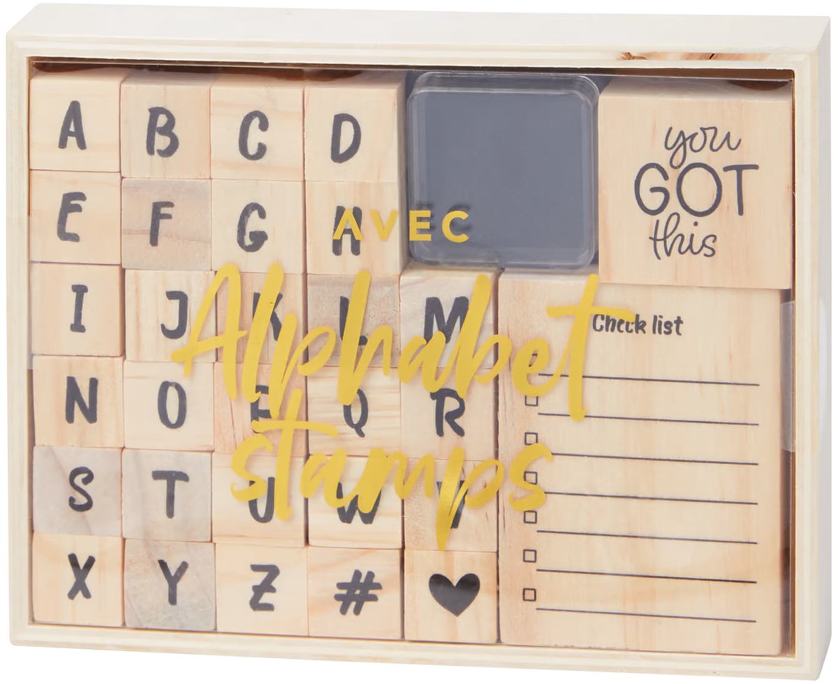 Houten Stempelset Alfabet 31-delig - Stempels Letters