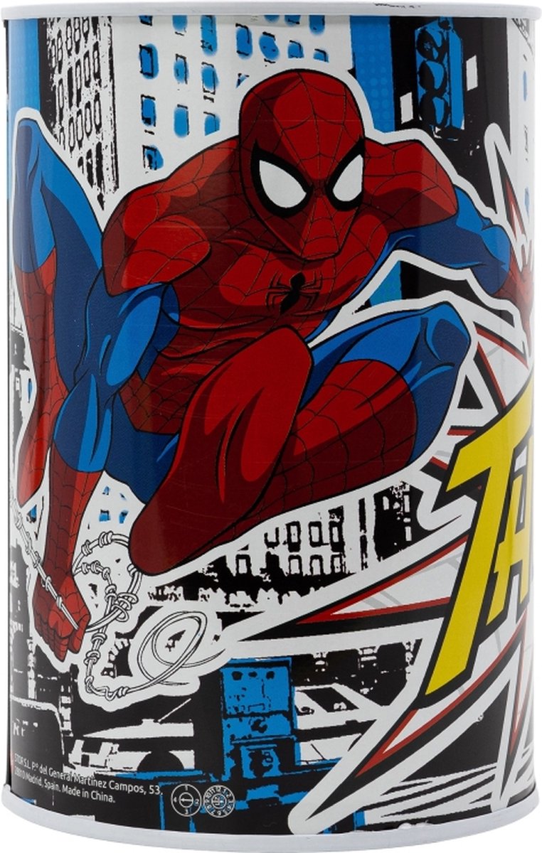 Spiderman Spaarpot Metaal - 430 ML - Voor Kinderen 15x10 cm