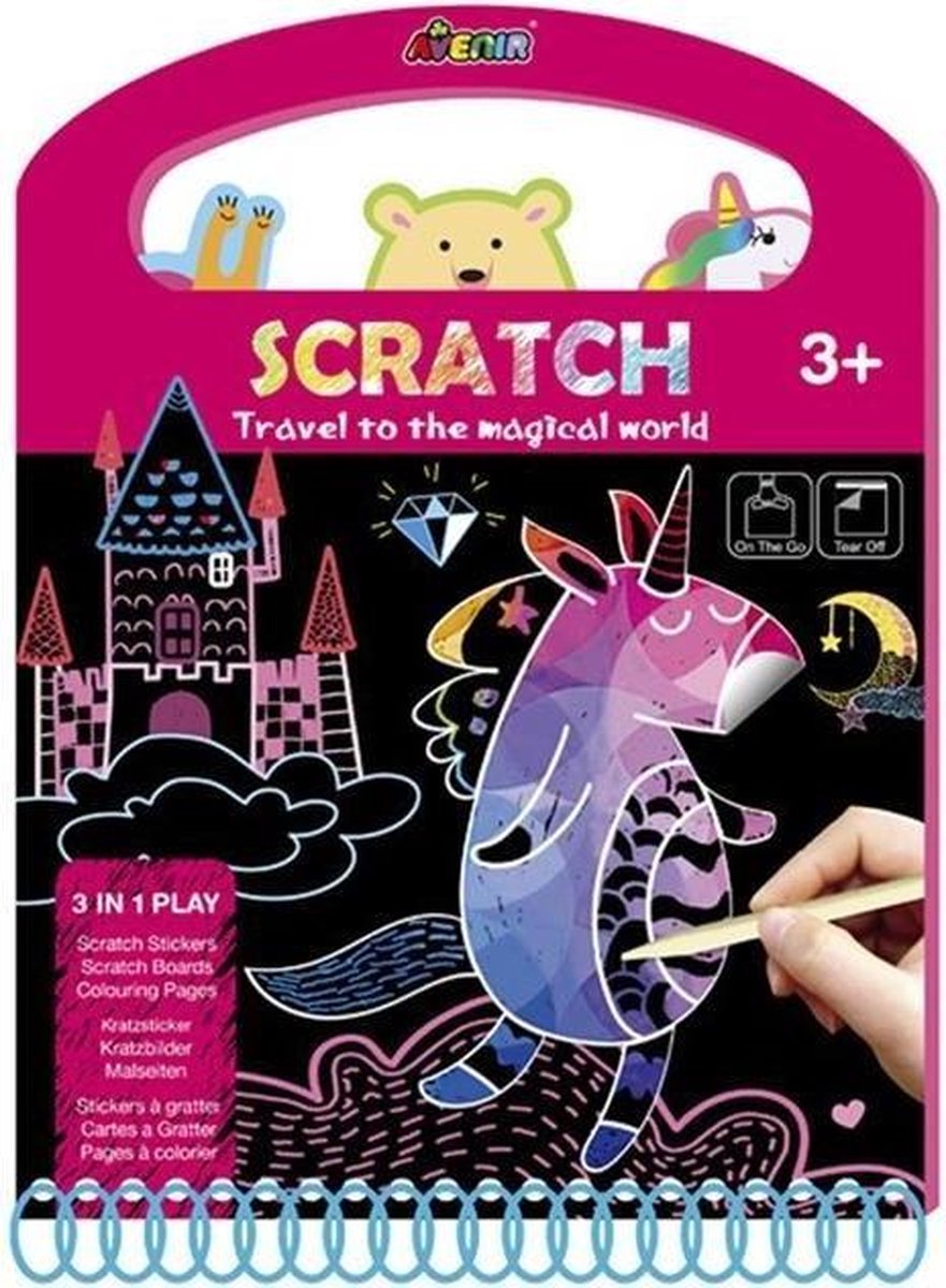 Teken & Kras set 3-in-1 - Magische wereld