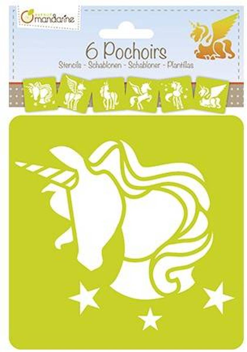   Set van 6 Eenhoorn sjablonen