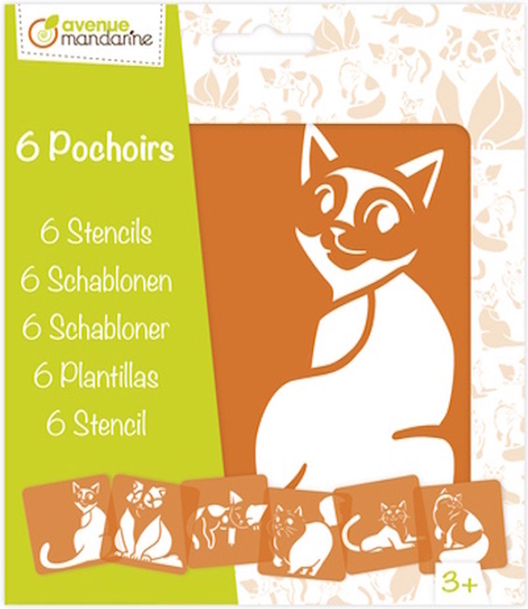 Sjabloon Kat Set van 6 stuks