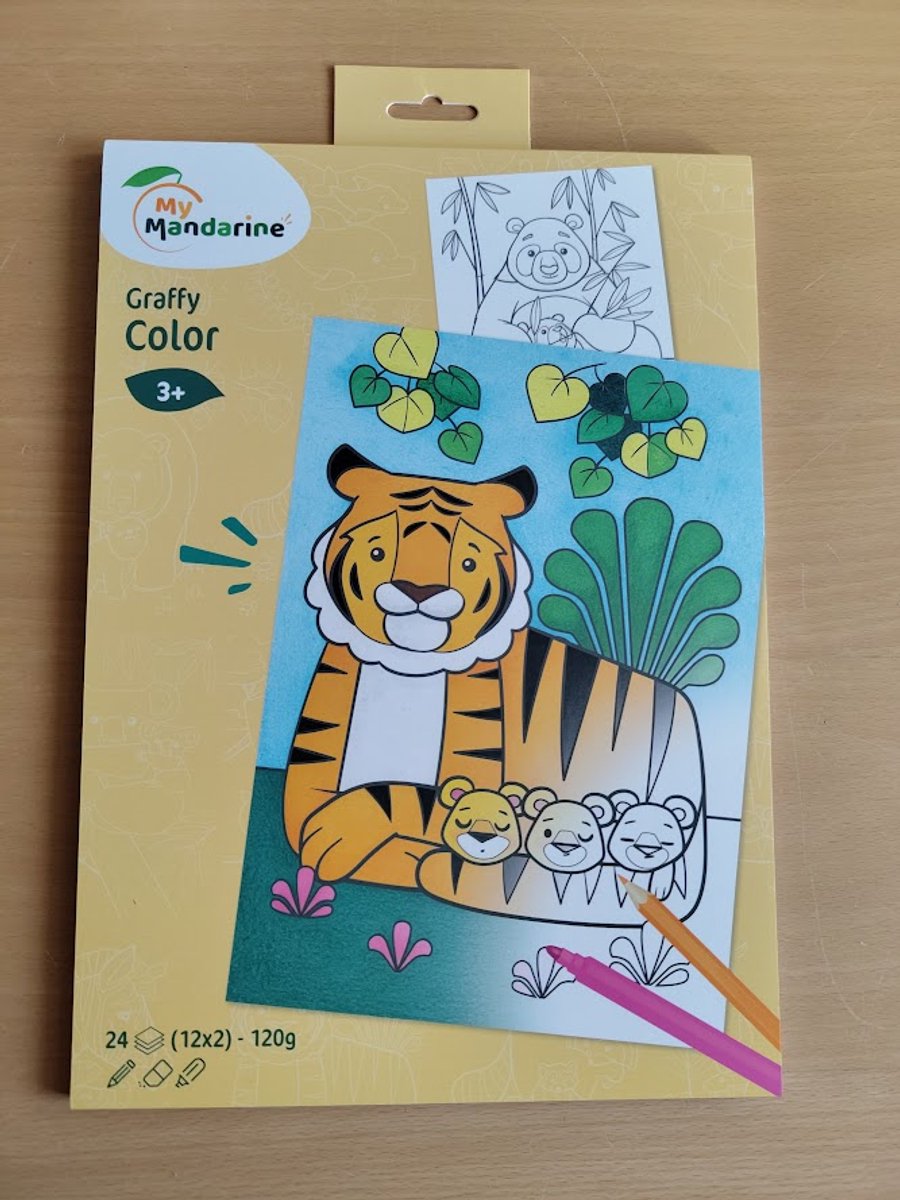 avenue mandarine-Graffy color - Moeder & kind - Kleurboek voor kinderen van 3 jaar