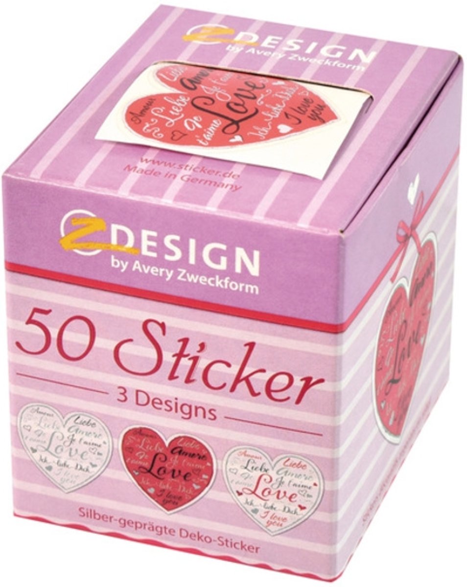 Avery AV-56813 Decosticker Box Harten 3 Designs
