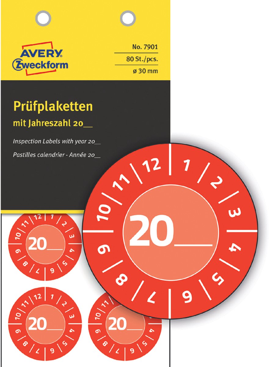 Controleplaketjes 20XX zelf in te vullen, blauw