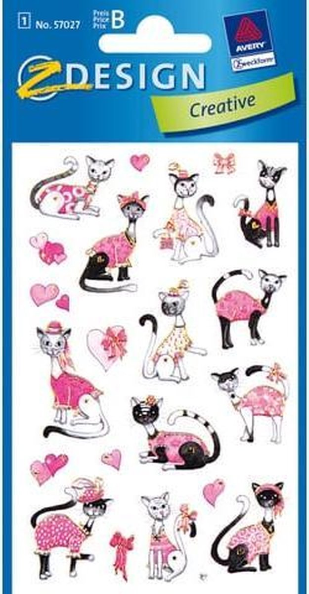 papieretiket Z-design Creative pakje a 1 vel katten