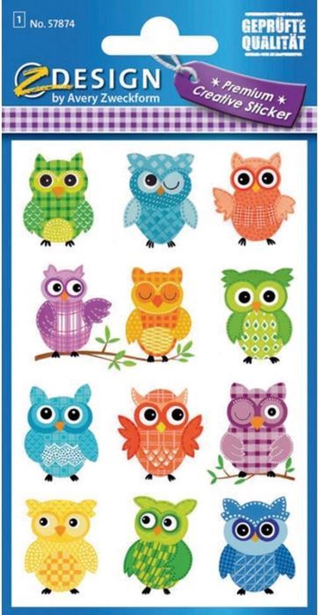 papieretiket Z-design Creative pakje a 1 vel uilen